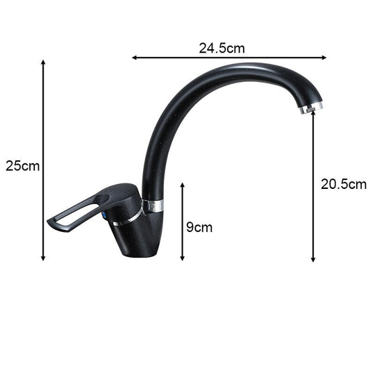 Polished Kitchen Basin Faucet Cold and Hot Chrome Black 360 Rotating Single Handle Torneira Home Deck Mounted Water Mixer Tap