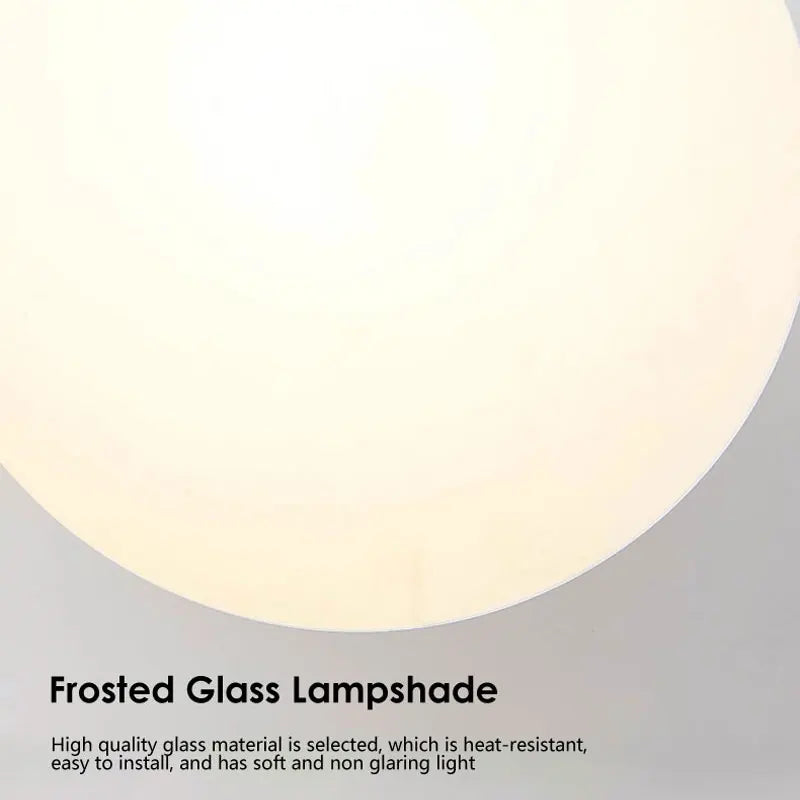 Nordic Frosted Glass Wall Lamp Modern LED Sconce for Bedroom