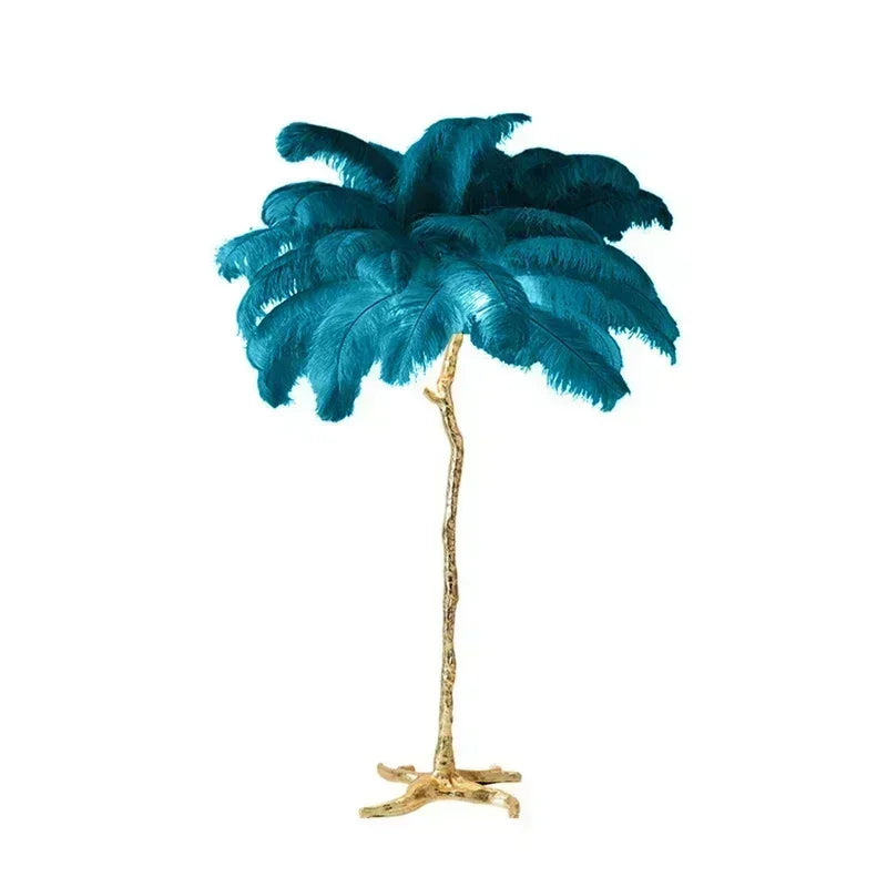 Lily Nordic Feather LED Floor Lamp – Luxury Ostrich Standing Light