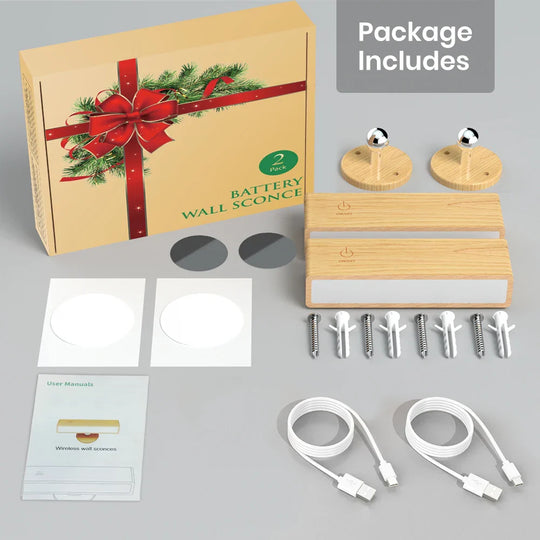 Nordic Wooden Wall Lamp 360° Rotating Magnetic Reading Light