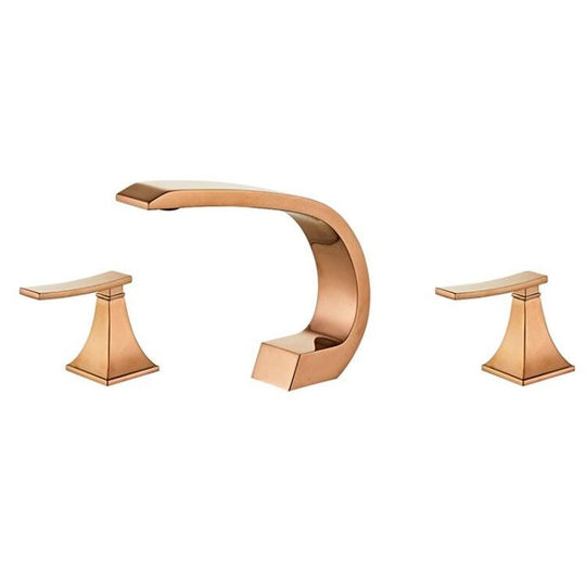 Bathroom faucet Rose Gold widespread Basin faucet Black Tap luxury Gold Basin Mixer Hot And Cold shower room sink Faucet