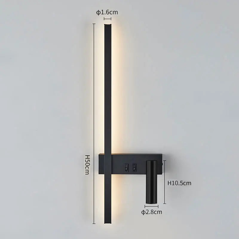 Nordic Modern Wall Lamp Black White Minimalist Bedside Light