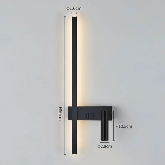 Nordic Modern Wall Lamp Black White Minimalist Bedside Light
