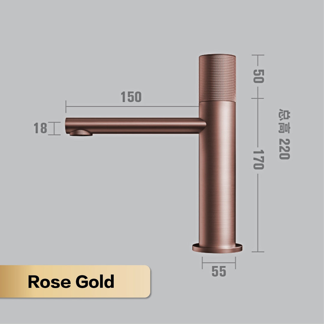 Brass black bathroom faucet round hand washing toilet table under high-end hotel hot and cold faucet