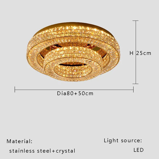 Modern Two-Tier Crystal Ceiling Light for Bedroom & Living Room