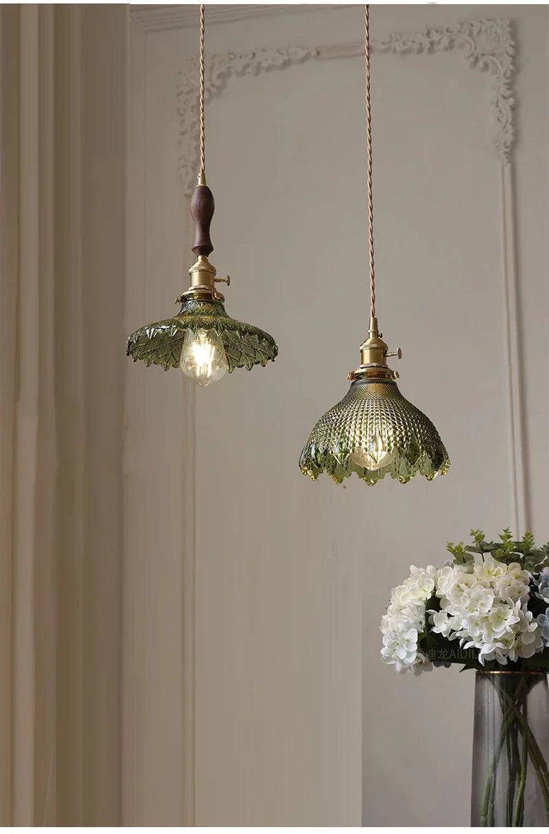 Seraphina – Green Glass Pendant Light for Kitchen Island, Dining, and Home Décor