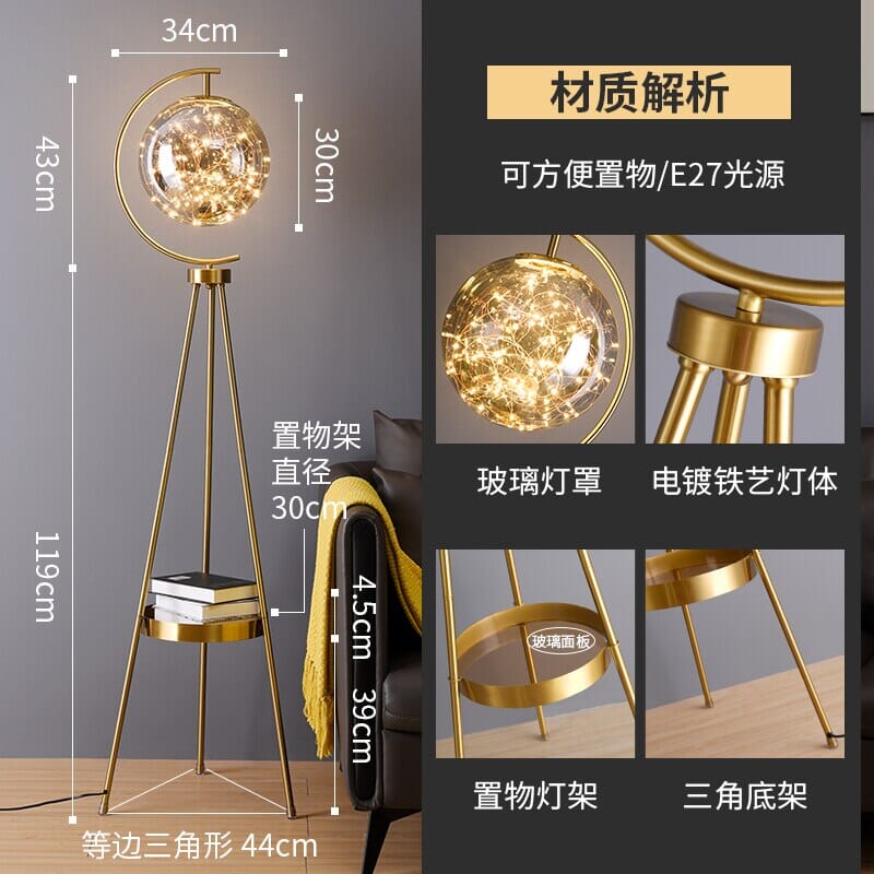 Anca Glass Ball Luxury Floor Lamp - Modern Elegance