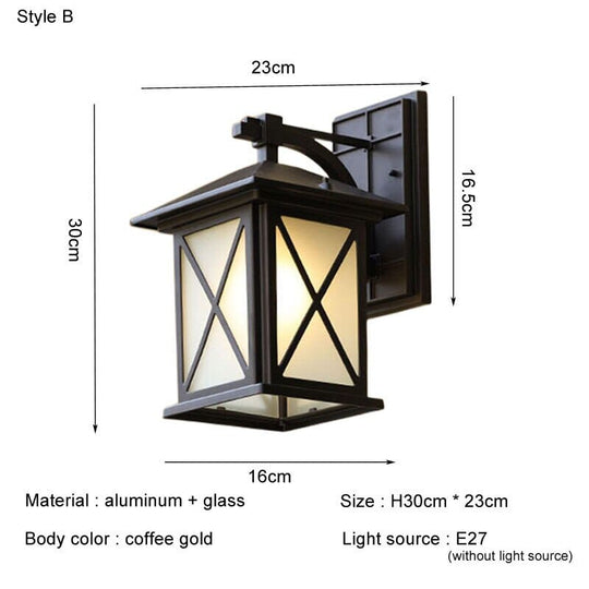 Mizar Outdoor Waterproof Retro Wall Light