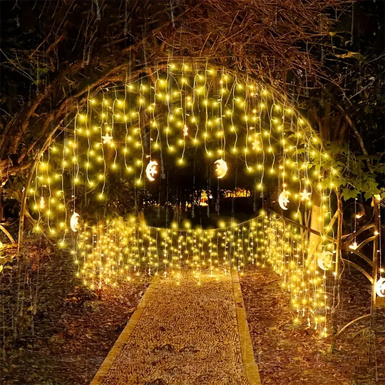 Solar Icicle Lights Outdoor Wedding Christmas Garden Decoration