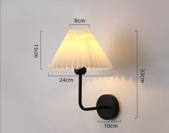 Retro Fabric Wall Lamp with Reading Light Modern Luxury Bedside