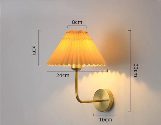 Retro Fabric Wall Lamp with Reading Light Modern Luxury Bedside