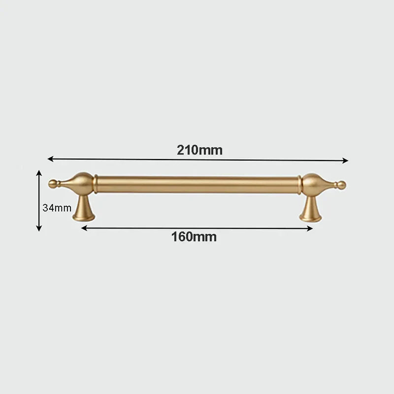 Modern Brass Cabinet Handles – Brushed Gold Pulls and Knobs for Furniture (60–368mm)