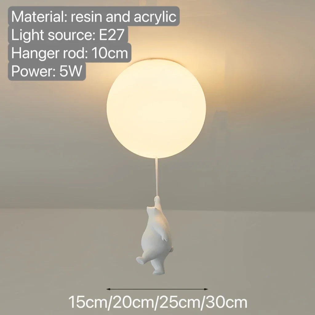 Bear Pendant Light - Whimsical Nordic Children's Room Pendant Light