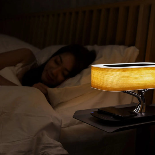 Sierra Modern LED Tree Table Lamp with Bluetooth Speaker & Wireless Charger