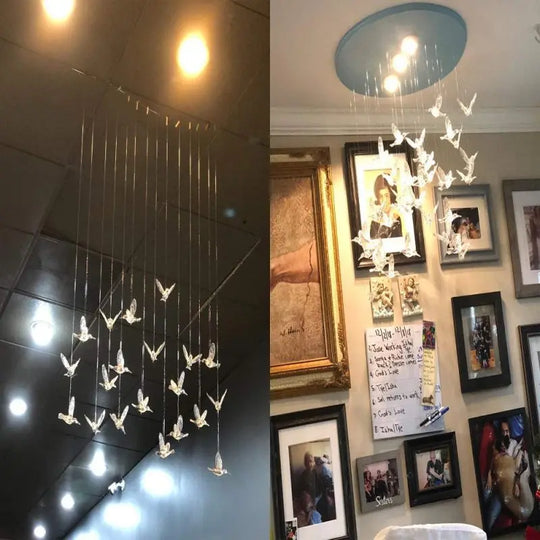 Acrylic Transparent Bird Crystal Pendant – Decorative Hanging Ornament for Home & Events