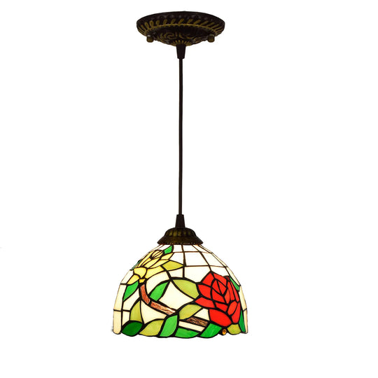 Isolde – European Stained Glass Pendant Light for Dining Room, Bedroom, and Home Décor