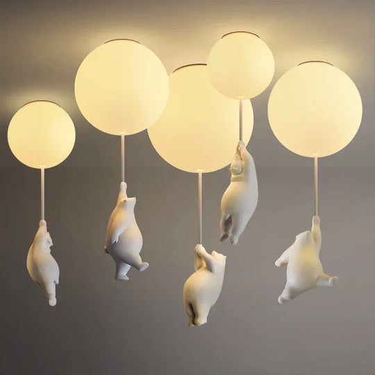 Bear Pendant Light - Whimsical Nordic Children's Room Pendant Light