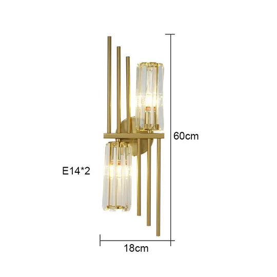 Luxury Crystal Wall Lamp Postmodern LED Sconce for Bedroom Living