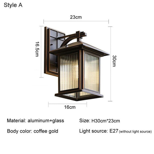 Mizar Outdoor Waterproof Retro Wall Light