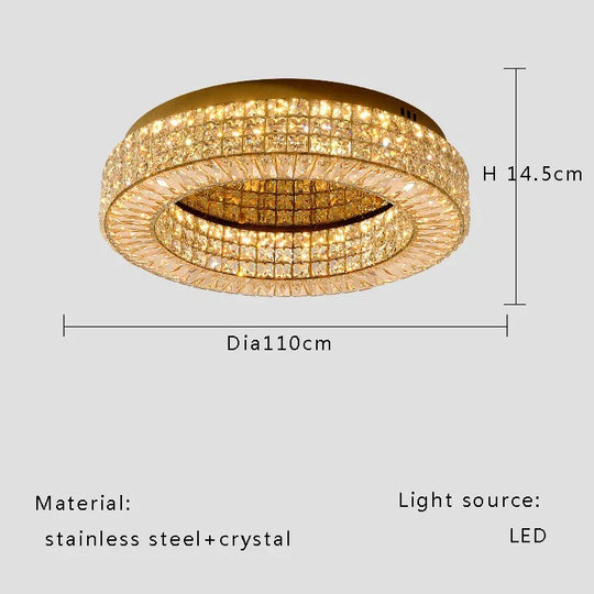 Modern Two-Tier Crystal Ceiling Light for Bedroom & Living Room