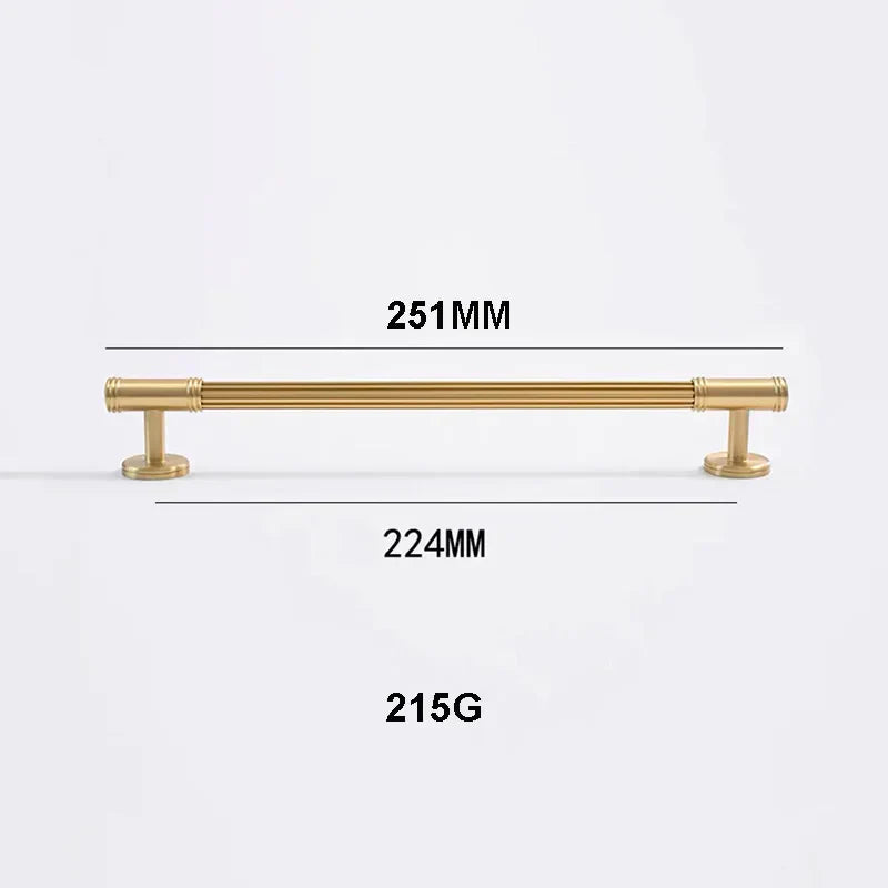 Gold Brass Vertical Linear Cabinet Handles – American-Style Pulls for Wardrobes and Furniture