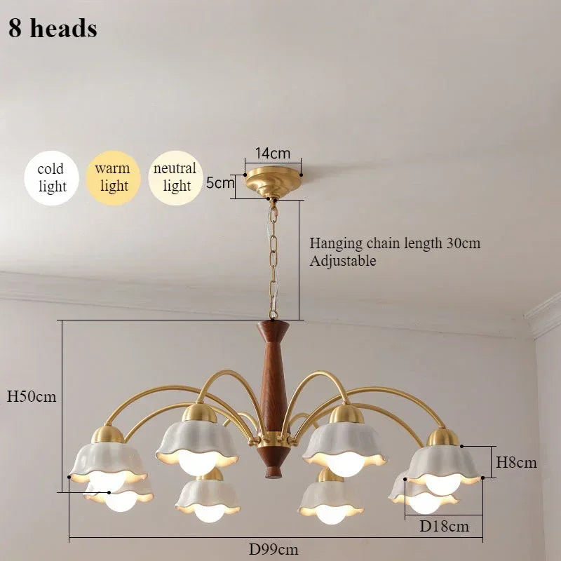 Modern Nordic Ceramic Flower Pendant Light – LED Chandelier