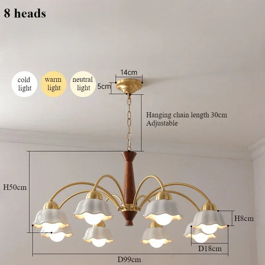 Modern Nordic Ceramic Flower Pendant Light – LED Chandelier