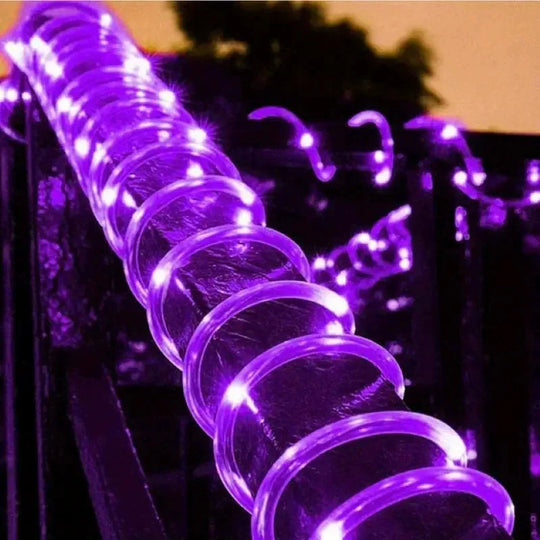 Solar LED Rope String Lights Outdoor Garden Wedding Balcony Decor