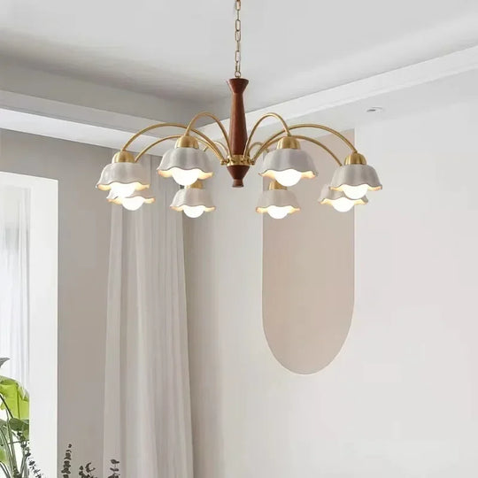 Modern Nordic Ceramic Flower Pendant Light – LED Chandelier