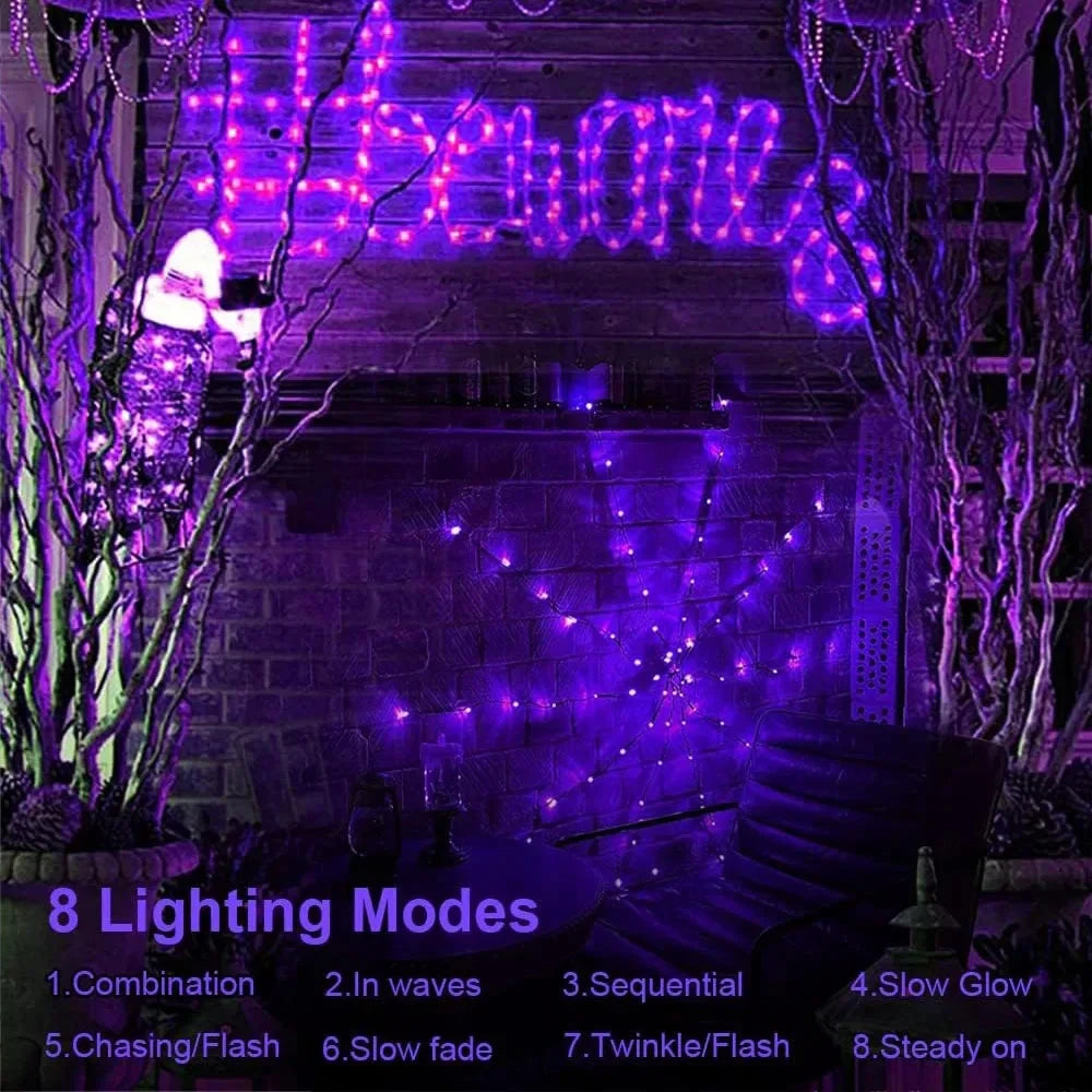 Halloween Spider Web Lights 70 LED Battery Fairy Outdoor Decor