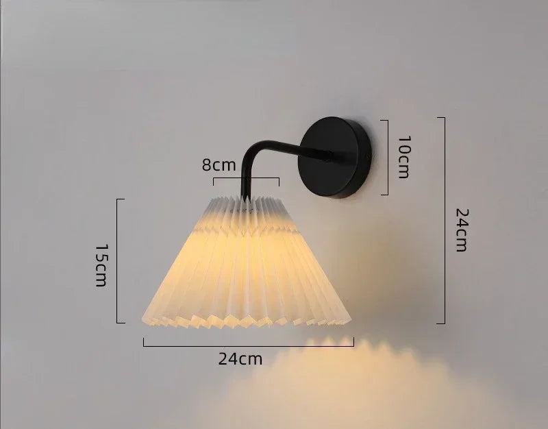 Retro Fabric Wall Lamp with Reading Light Modern Luxury Bedside