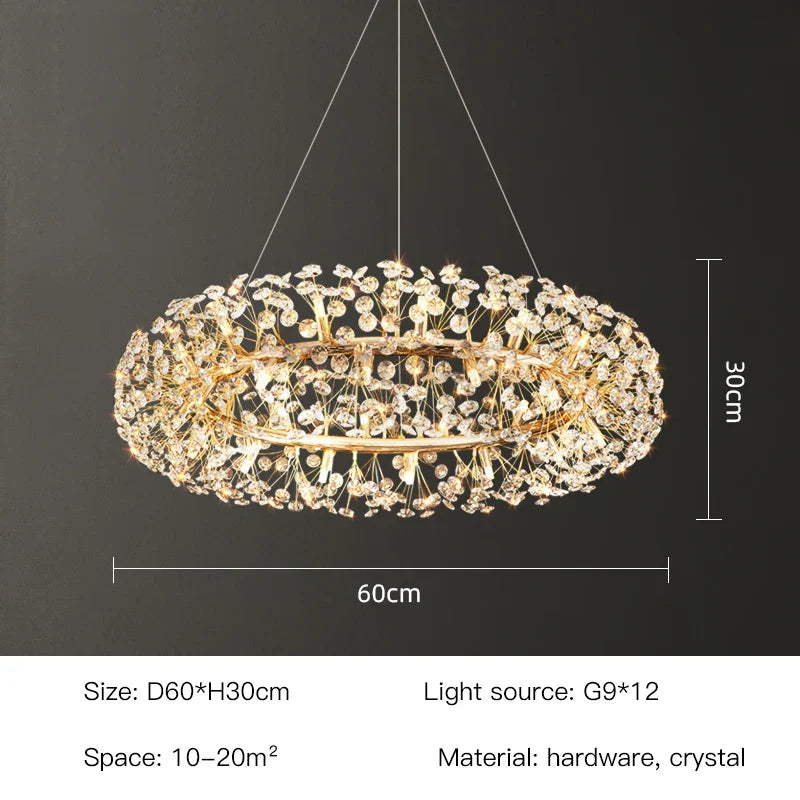 Aurora Crystal Luxury Art Chandelier - Opulent Lighting for Elegant Spaces