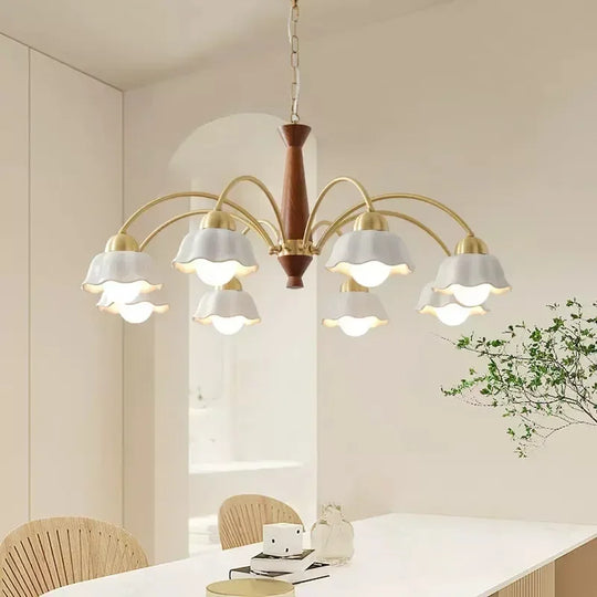 Modern Nordic Ceramic Flower Pendant Light – LED Chandelier