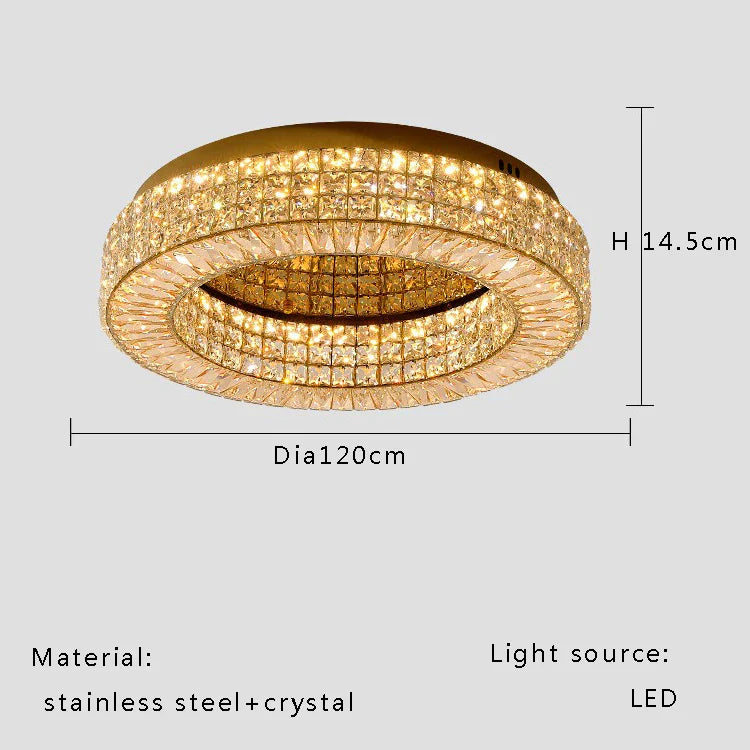Modern Two-Tier Crystal Ceiling Light for Bedroom & Living Room