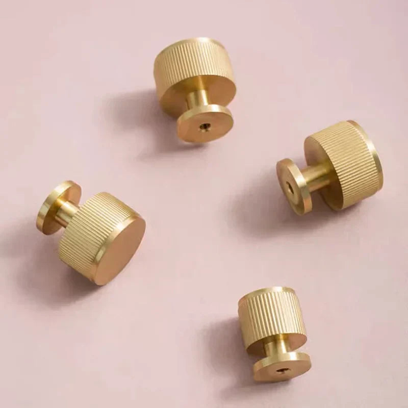 Brass Cabinet Knobs & Knurled T-Bar Handles – Modern Furniture Hardware