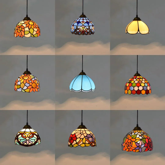 Isolde – European Stained Glass Pendant Light for Dining Room, Bedroom, and Home Décor