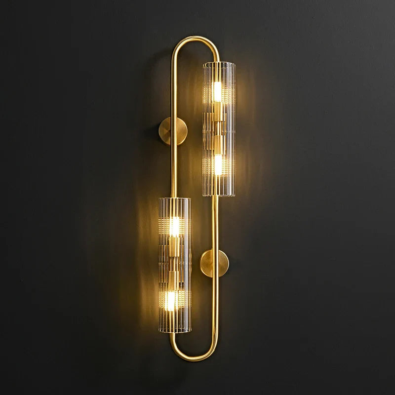 Lysandra Bed Side Copper Glass Wall Light – Where Sleek Design Meets Sophisticated Illumination