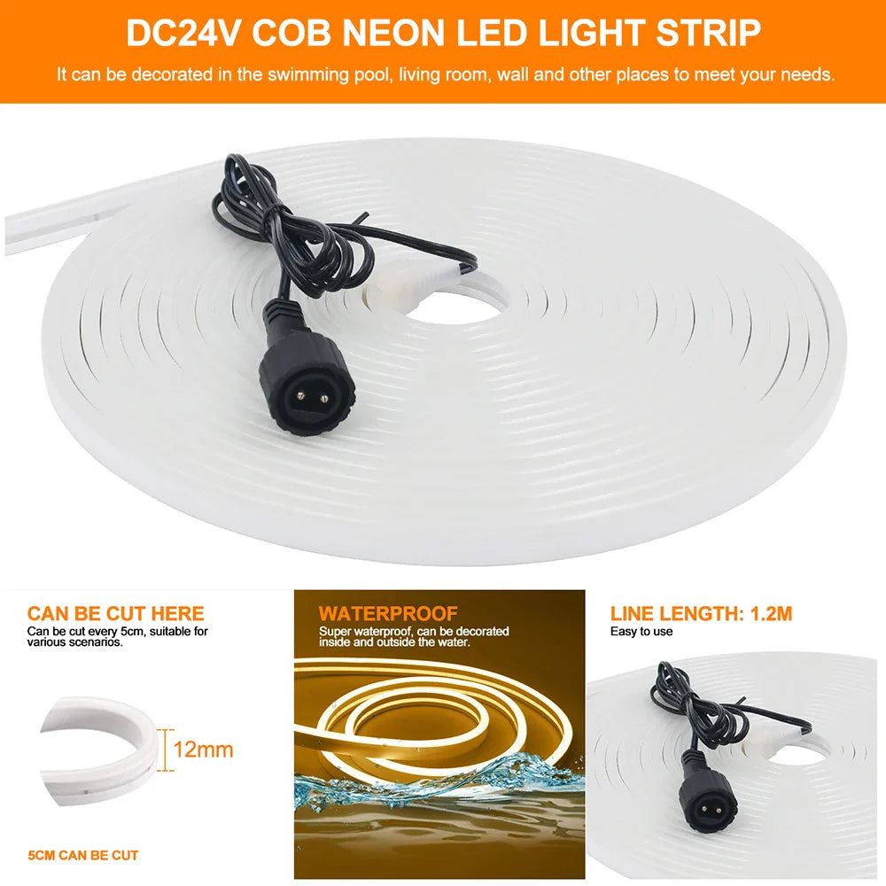 Solar Neon LED Strip Lights Waterproof Flexible Outdoor Decoration