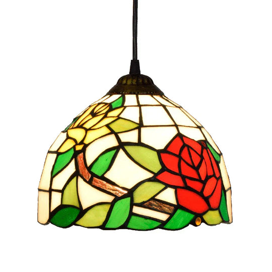 Isolde – European Stained Glass Pendant Light for Dining Room, Bedroom, and Home Décor