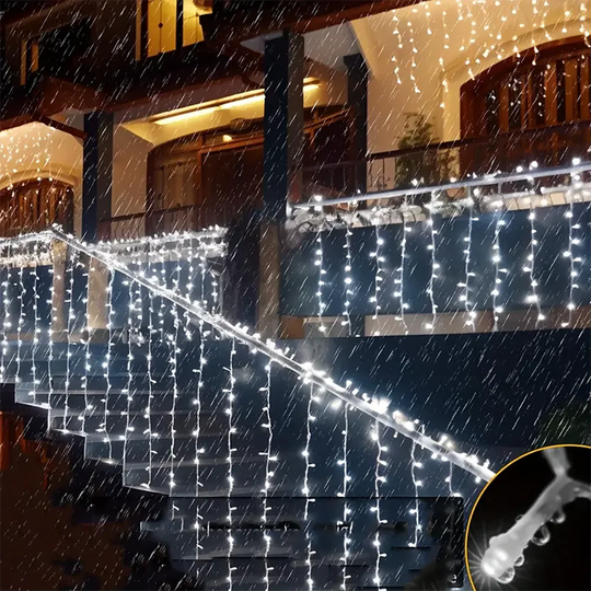 Solar Icicle Lights Outdoor Wedding Christmas Garden Decoration