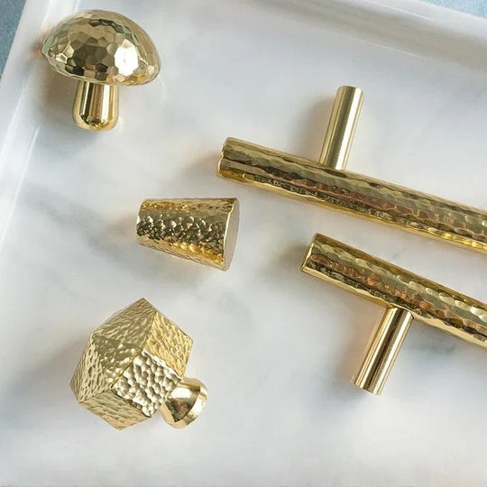 Handmade Brass Hammered Cabinet Handles – Nordic Luxury Pulls