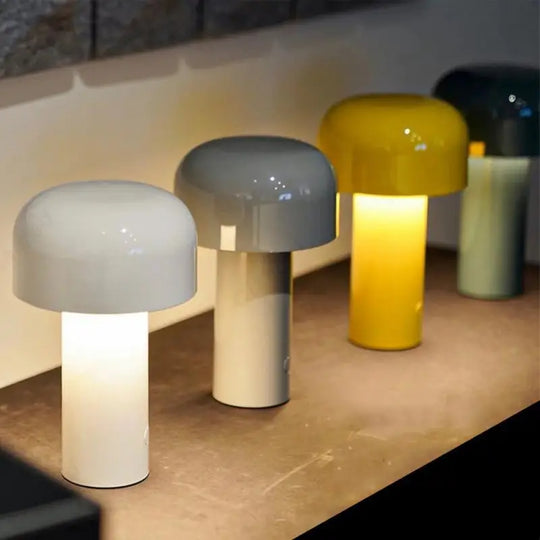 Yara Italian Mushroom Table Lamp – Rechargeable Touch Night Light with USB Charging