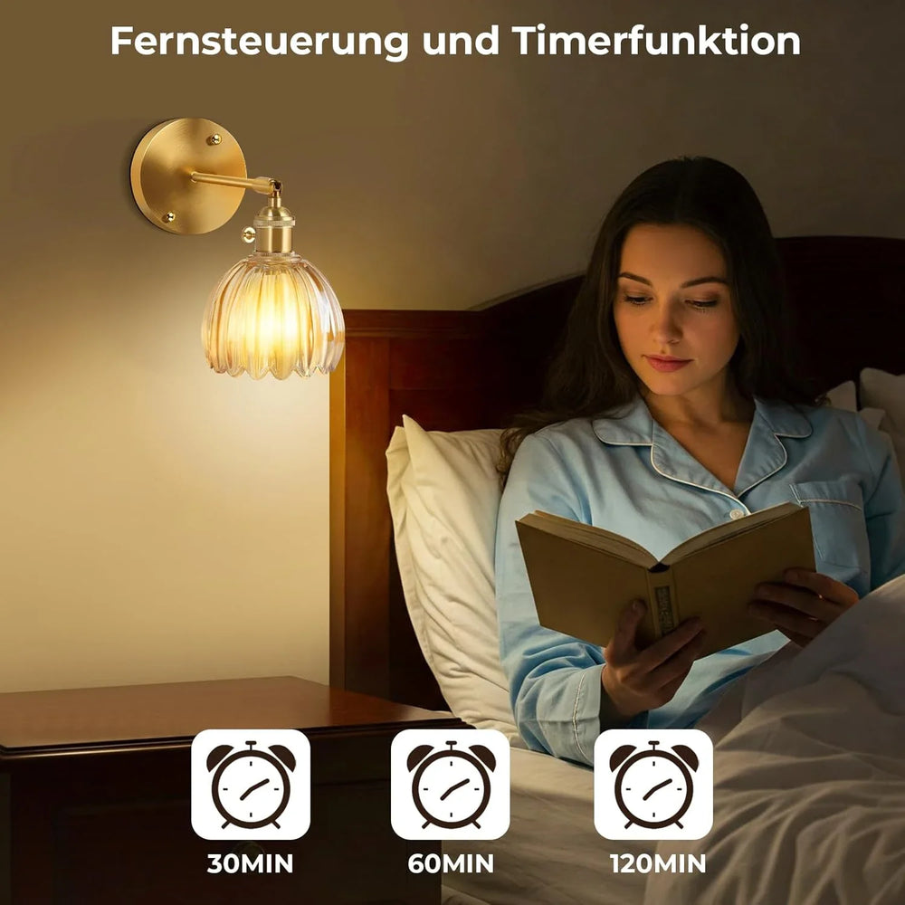 Vintage Glass Wall Sconce Rechargeable RGB LED Wireless Light