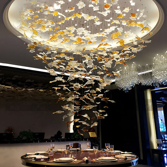 Chelsea Creative Art Leaf Crystal Chandelier - Illuminate with Nature-Inspired Elegance and Charm