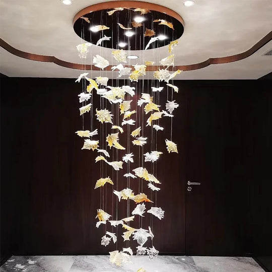 Chelsea Creative Art Leaf Crystal Chandelier - Illuminate with Nature-Inspired Elegance and Charm