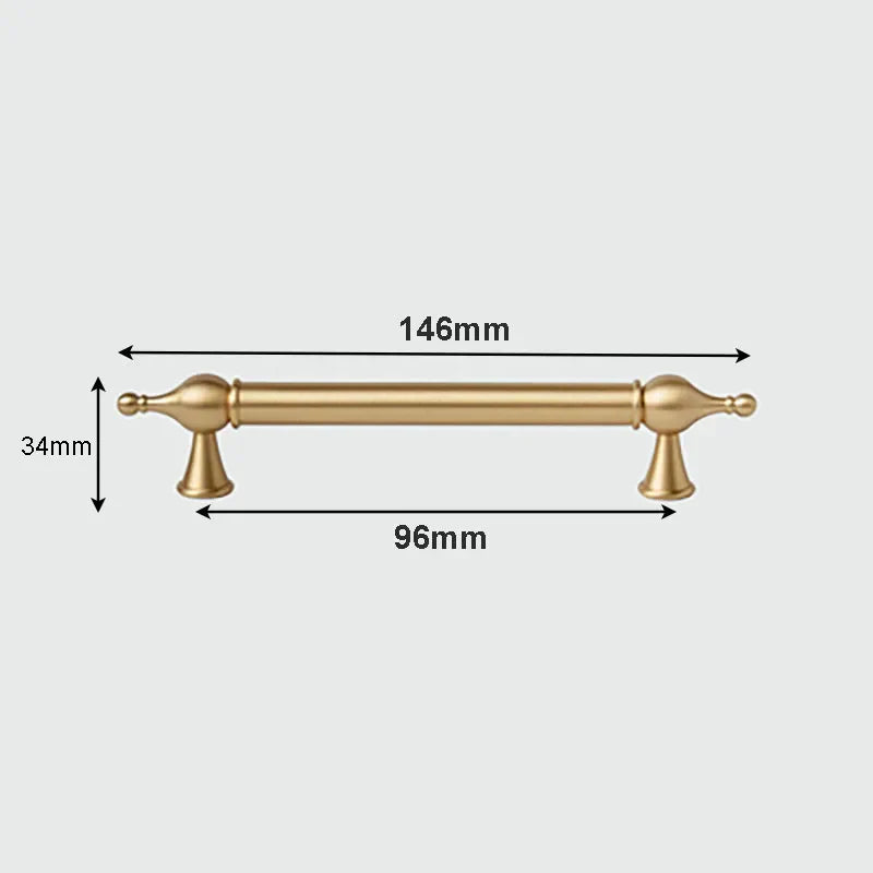Modern Brass Cabinet Handles – Brushed Gold Pulls and Knobs for Furniture (60–368mm)