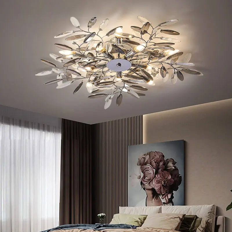 Anais Leaf Branch Crystal Chandelier - Illuminate Your Space with Elegance