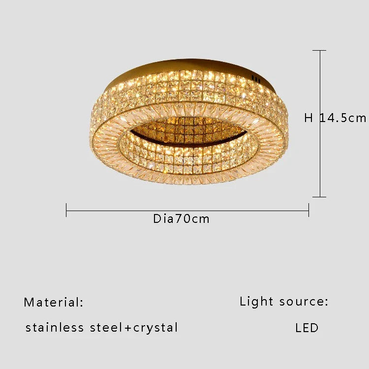 Modern Two-Tier Crystal Ceiling Light for Bedroom & Living Room