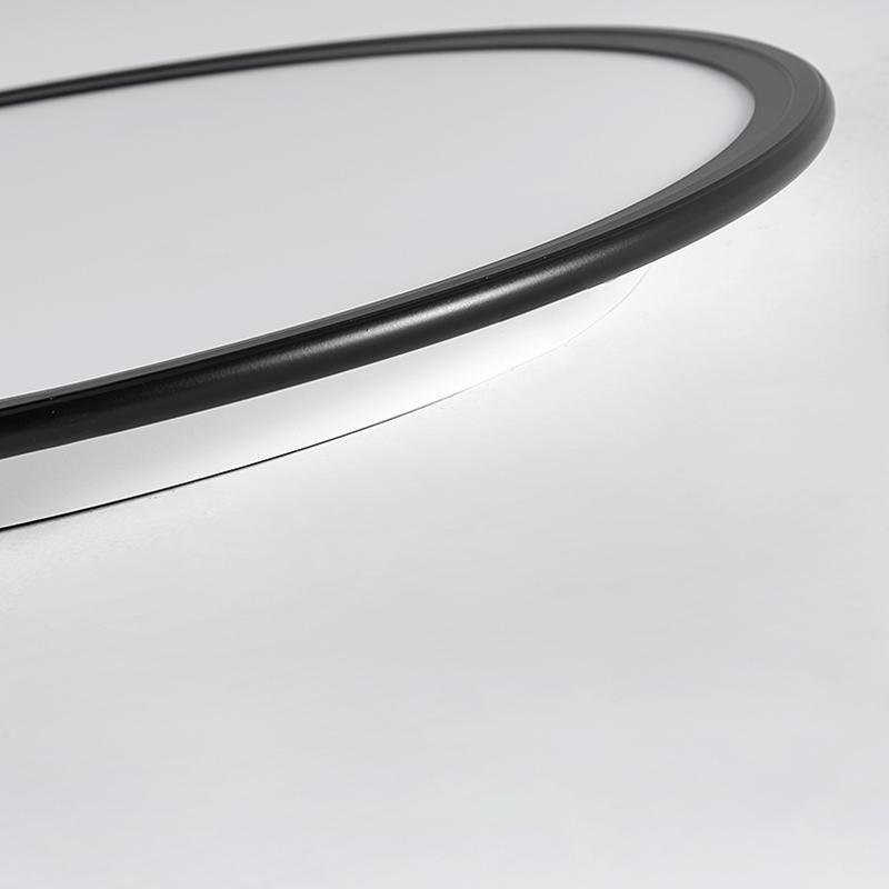 Soft White Round Industrial Black Flush Mount Ceiling Light