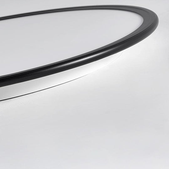 Soft White Round Industrial Black Flush Mount Ceiling Light